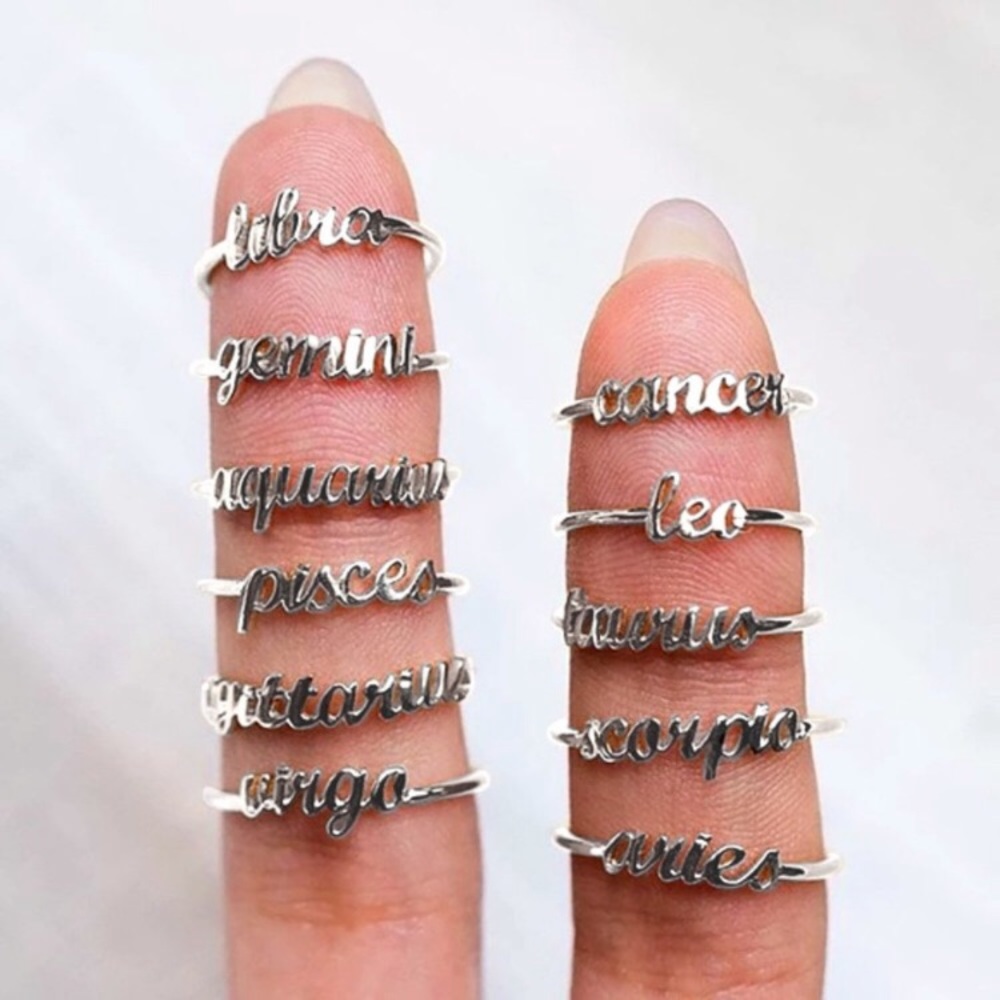 Virgo Boho Minimalist Zodiac Sign Cute Simple Ring - Picture 8 of 10